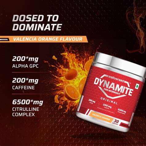 Buy Dynamite Pre-Workout (420g, 30 Servings) – Valencia Orange Flavour ...