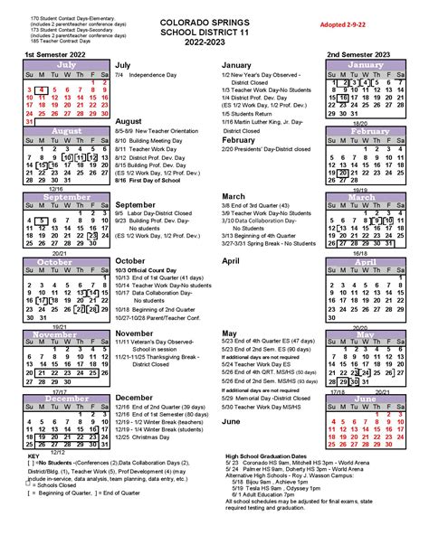 Colorado Springs D20 Calendar | Plan Your Year Easily!