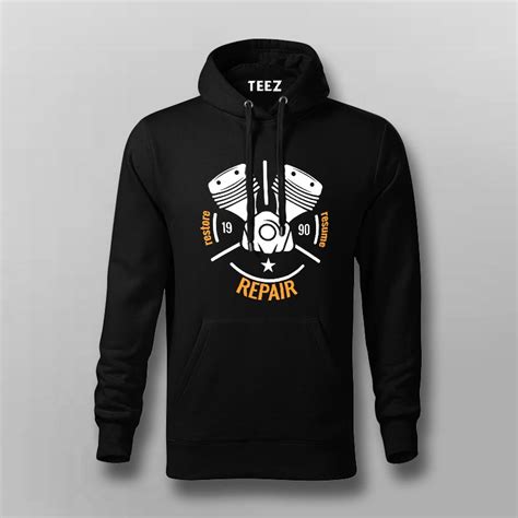 Restore Repair Resume Bike Engine Hoodies For Men – TEEZ.in