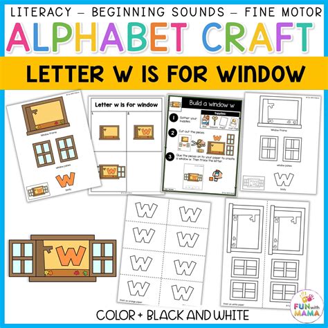 Letter W Craft Lowercase Window - Fun with Mama Shop