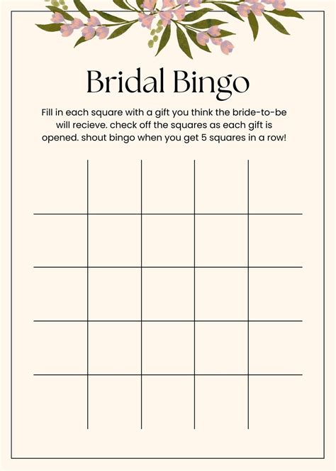 Customize 38+ Bridal Shower Bingo Card Templates Online - Canva ...