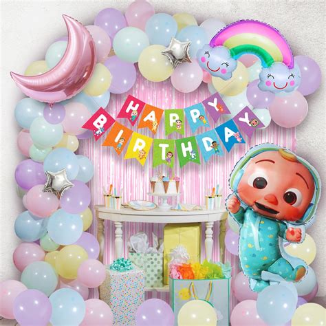 Buy Cocomelon® Theme Birthday Decorations - 60Pcs Cocomelon Birthday ...
