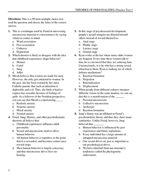 Ap Psychology Practice Test