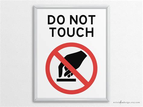 Buy Printable Do Not Touch Sign in US Letter and A4 Sizes, Instant ...