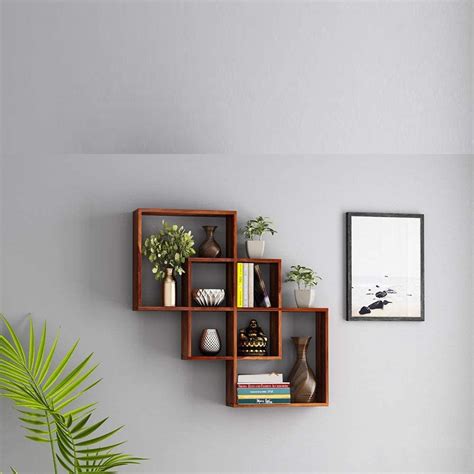 Sheesham Wood Floating Wall Mounted Shelf Rack Set of 3 Shelves for ...