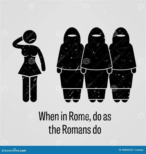 When in Rome Do As the Romans Do Proverb Stock Vector - Illustration of ...