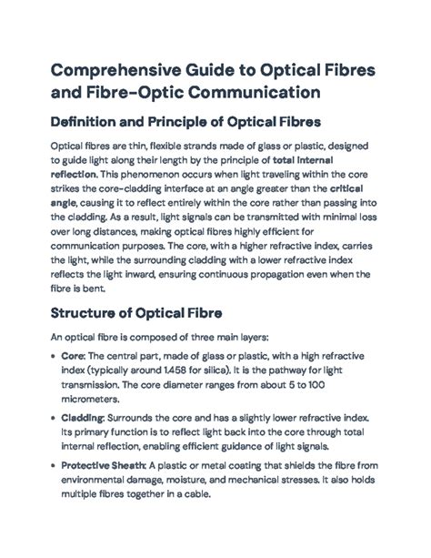 Comprehensive Guide to Optical Fibres & Fibre-Optic Comm. Principles ...
