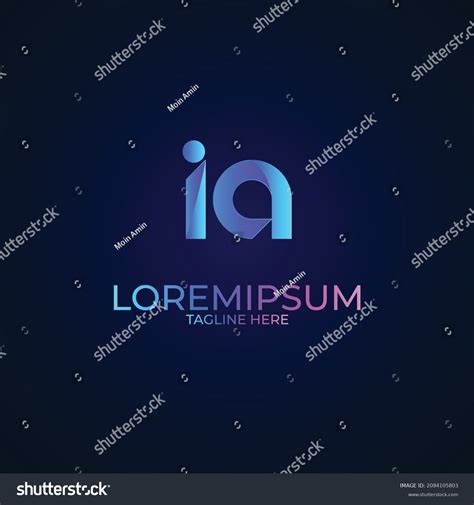 Ia i a purple letter logo design with liquid Vector Image