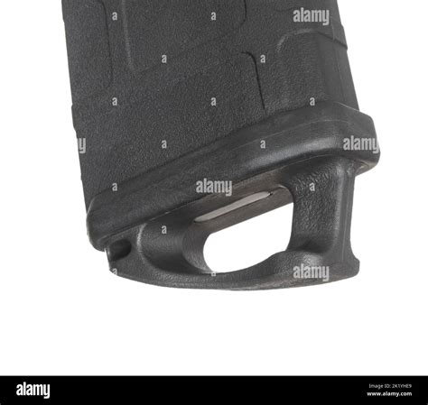 Extended floor plate on an AR-15 magazine on a white background Stock ...