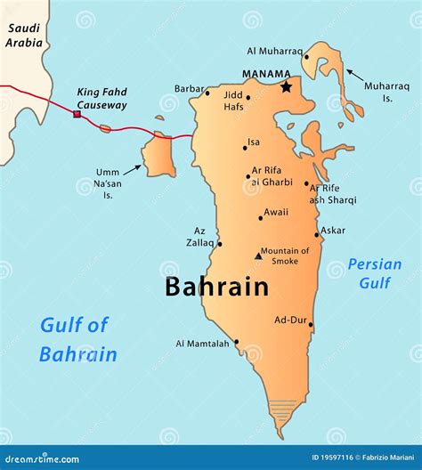 Bahrain map stock vector. Image of country, earth, askar - 19597116