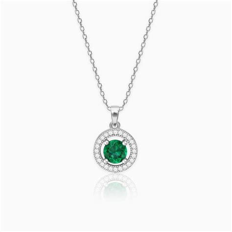 Silver Forest Green Shining Halo Studs – GIVA