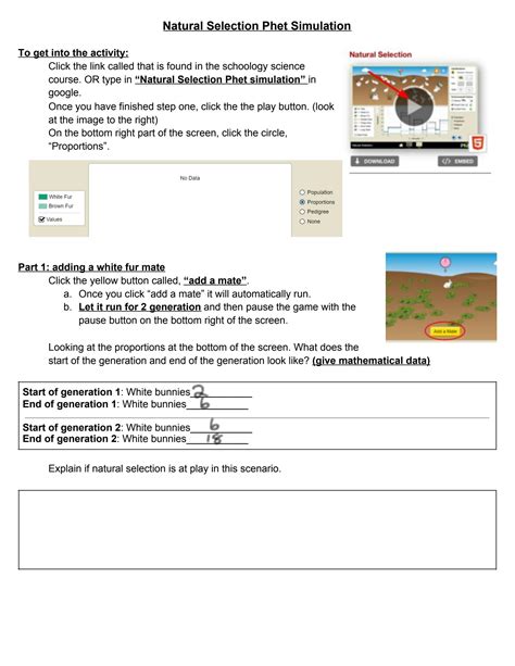 SOLUTION: Natural selection phet simulation - Studypool