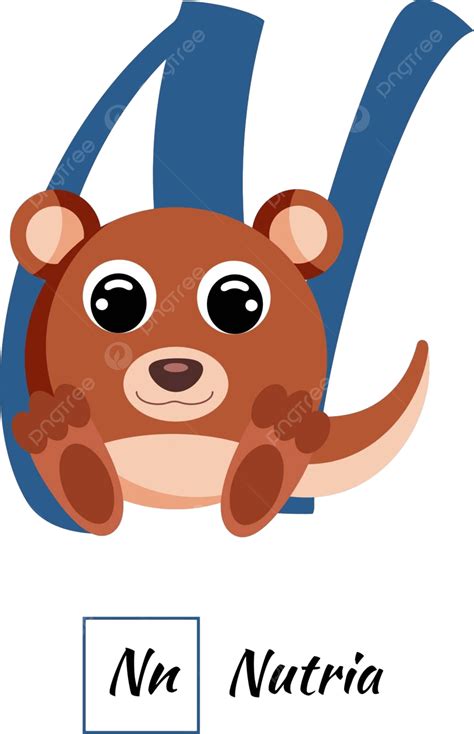 Nifty Vector Illustration Of English Animal Alphabet Letter N Vector ...