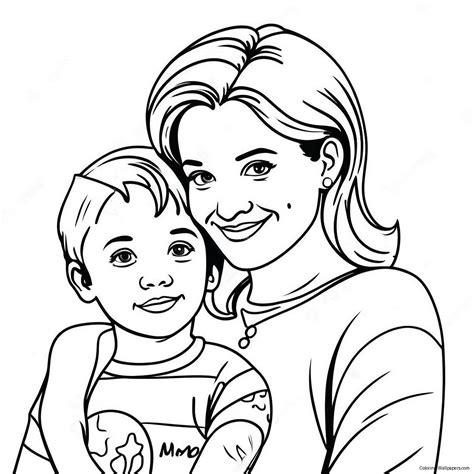 Mom And Son Coloring Page (27714-21887)