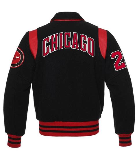 Black Sailor Collar Chicago Bulls Varsity Jacket - Jackets Masters
