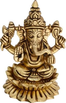Shreeyash Brass Ganesh Sitting on Kamal Ganesh Bhagwan Idol Ganpati ...