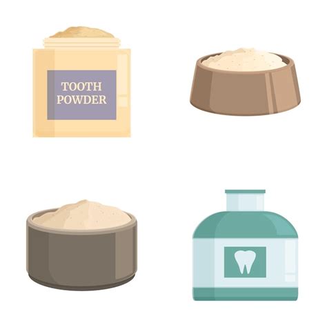 Various tooth powder containers set | Premium Vector