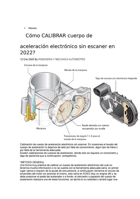 Como calibrar el cuerpo de aceleración - Métodos Cómo CALIBRAR cuerpo ...