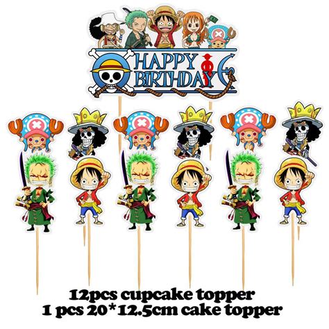 One Piece Birthday Cake Topper Printable PDF PNG Vectorency, 57% OFF