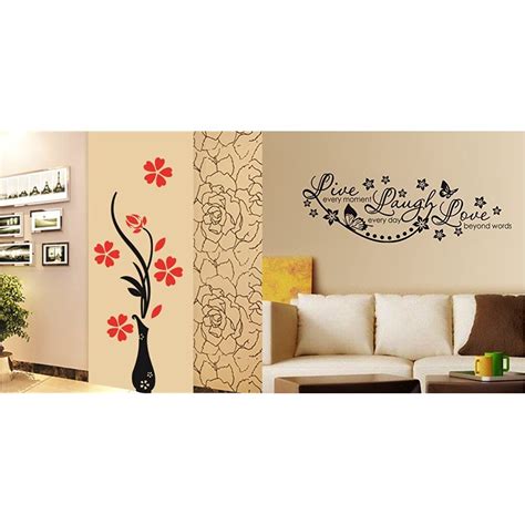 Decals Design 'Flowers with Vase' Wall Sticker (PVC Vinyl, 60 cm x 60 ...