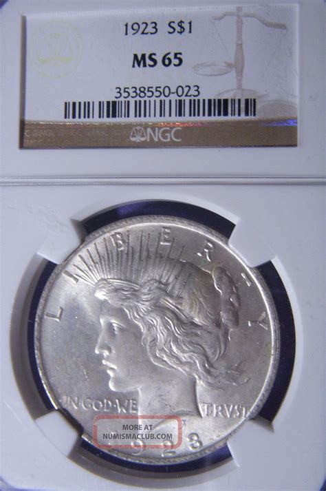 1923 Ngc Ms65 Liberty Peace Silver Dollar Bright Gem