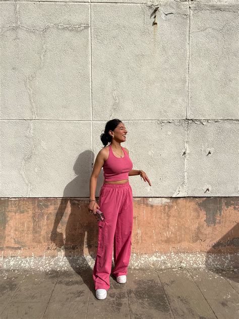 Blush Pink Halter Cargo French Terry Co-ord – Obleka.in