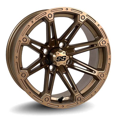 14" Volt Matte Bronze Aluminum Golf Cart Wheels - 14"x7" ET-25 Offset ...