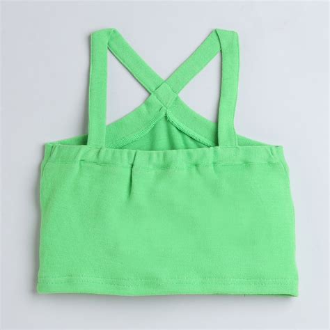 Taffykids neon Sleeveless halter neck crop top-Neon green – taffykids
