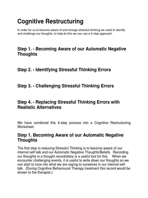 Image result for Teaching Cognitive Restructuring