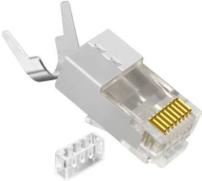 Tech-X RJ45 Cat7 & Cat6A Crimping Connectors plug - 10 Pcs, 50U Nickel ...