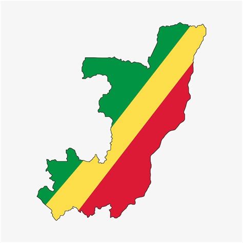 Carte du Congo avec drapeau | Vecteur Premium