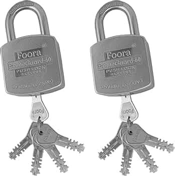 Foora Push Lock and Keys Door Lock for Home PrimeGuard 60 Padlock with ...