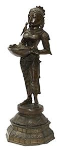 Buy Cholan Boutique Swamimalai Bronze Deepalakshmi Idol (4 x 4 x 11 ...