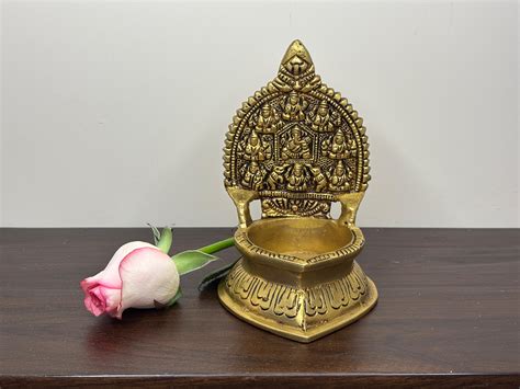 Order Brass Ashta Lakshmi Deepam for Pooja | Yathashilpam