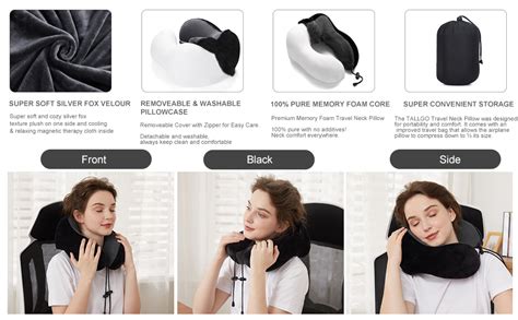 Buy Ambiger Memory Foam Neck Pillow for Travel Neck Support Pillow with ...