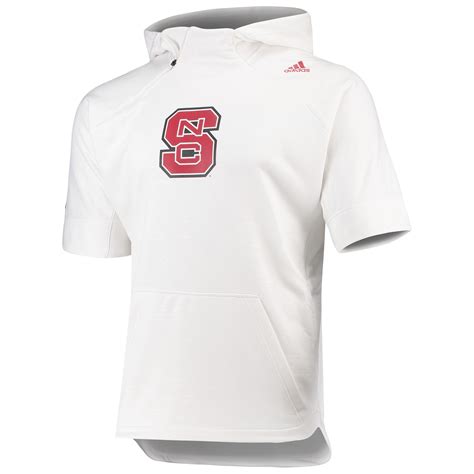 Men's adidas White NC State Wolfpack Basketball Hoodie Quarter-Zip Warm ...