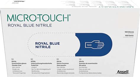 Buy ANSELL MICRO TOUCH ROYAL BLUE NITRILE EXAMINATION GLOVE PACK OF 100 ...