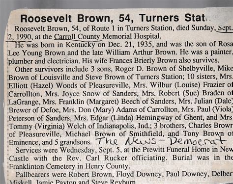 Carroll County Obituaries