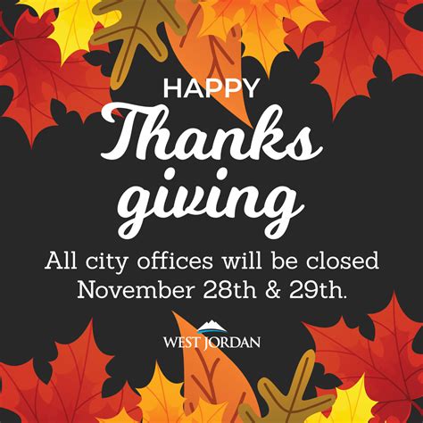 Office Closed Sign Thanksgiving