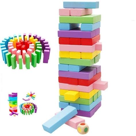 Kavid Wooden Tumbling Tower 48 Piece 24 cm - Wooden Tumbling Tower 48 ...