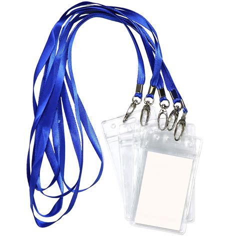 Amazon.com : Lanyard with ID Holder 50 Pcs Waterproof Name Tag Vertical ...