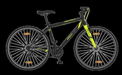 Mach City Munich 21Sp 700c Medium Grey and Neon green 700C T (inch ...