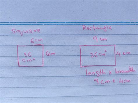 a) A rectangle and a square have the same areas. If the side of the ...