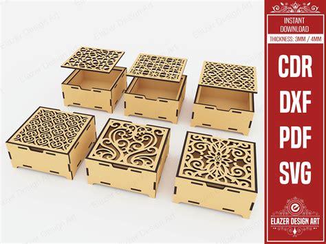 Laser Cut Decorative Box with Lid Svg · Creative Fabrica