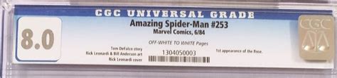 AMAZING SPIDER-MAN #253 CGC 8.0 (GRADED SLABS) 1ST APPEARANCE OF ROSE