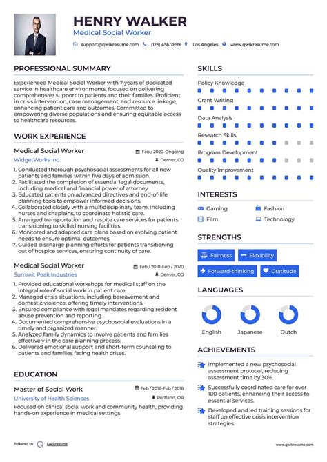10+ Medical Social Worker Resume Samples & Templates for 2025