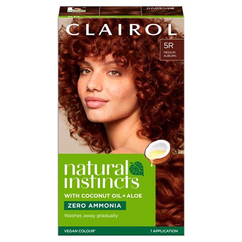 Clairol Natural Instincts Demi-Permanent Vegan Hair Dye, 5R Medium ...