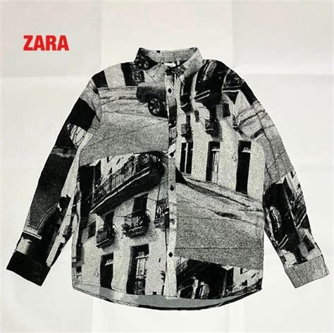 【人気】ZARA ザラ オープンカラーシャツ 総柄シャツ 開襟シャツ 転写プリント レーヨン メンズ レディース ユニセックス | 古着 ...