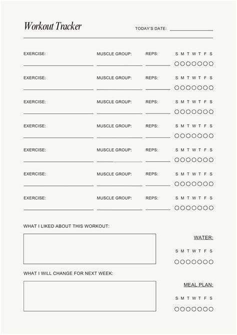 Exercise Flow Sheet Template 的图像结果