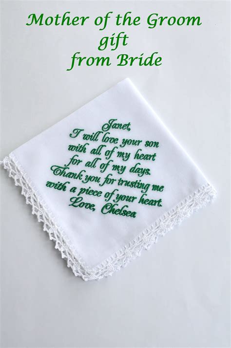 Emerald Green Wedding Handkerchief for Mother of the Groom and Mother ...